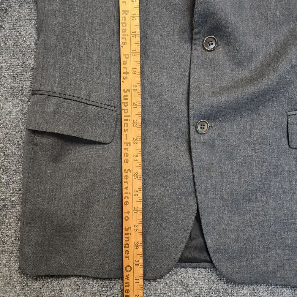 John Varvatos U.S.A. Blazer Mens 42R Grey Heathered 2-Button Sports Cost Jacket